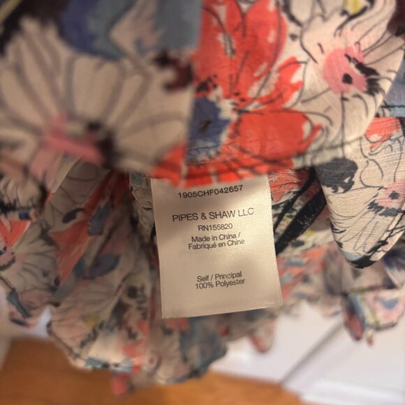 Veronica Beard Womens Size 0 Cici Ruched Smocked Ruffle Sleeve Floral Mini Dress - Picture 4 of 5